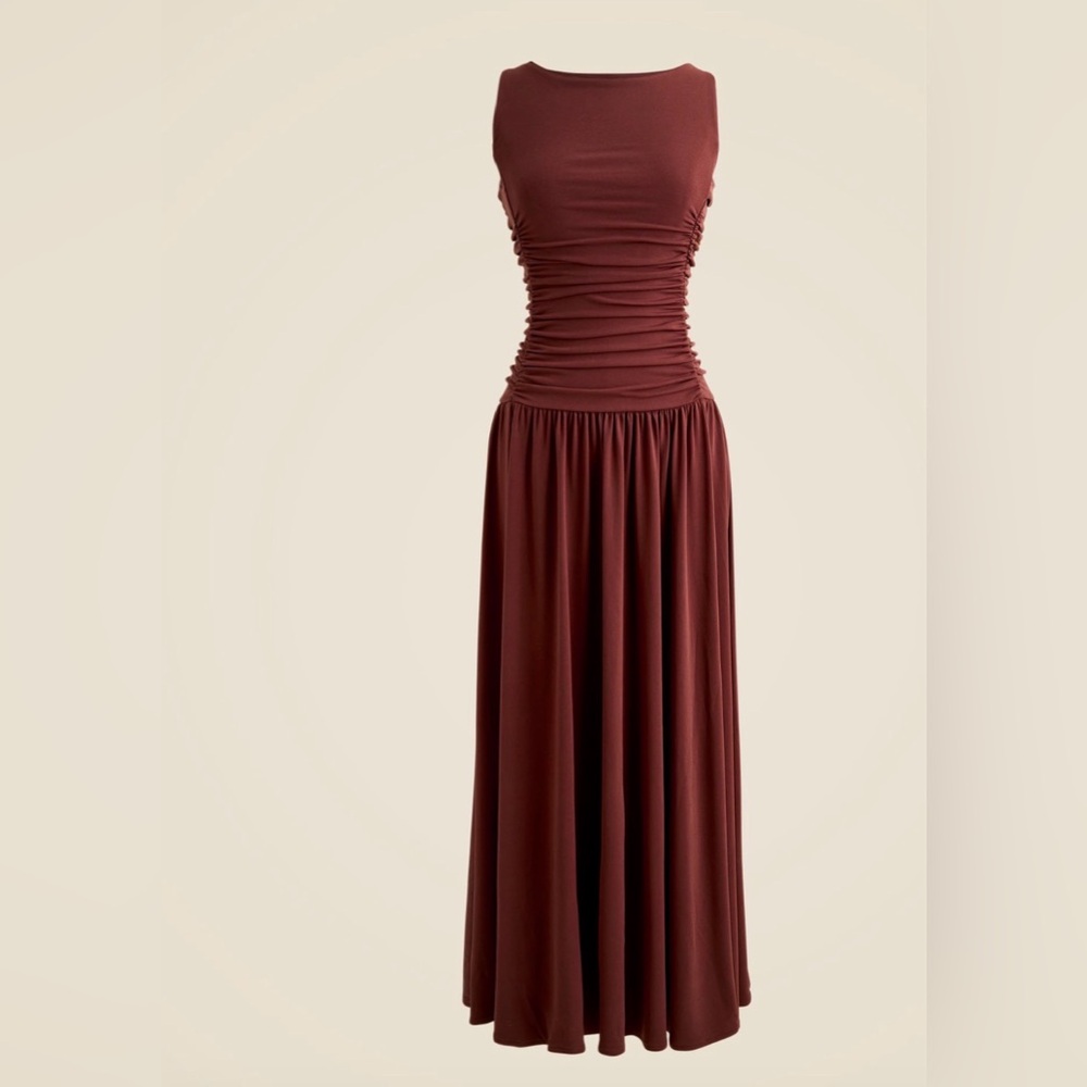 J. Crew NWT Chocolate Brown Maxi Dress Size XS